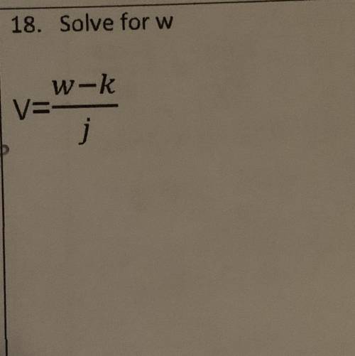 Solve for w (I NEED AN ANSWER ASAP)