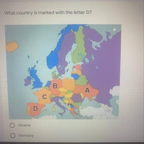 What country is marked with the letter D?