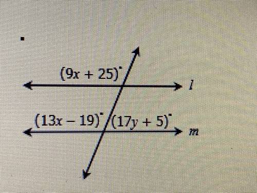 What is the value of x and y