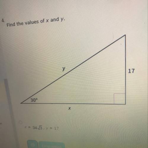 Find the values of x and y.