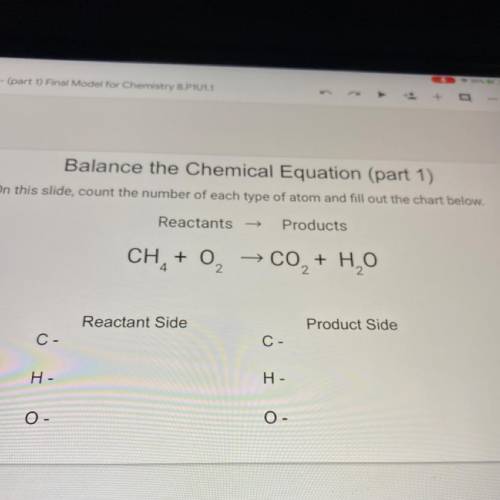 WILL GIVE BRAINIEST ANSWER FAST!!

CH, + O2+ 0 → CO, +CO, + H2O 
Fill out the (Reactant side) C-,