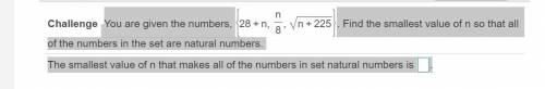 You are given the numbers,

. Find the smallest value of n so that all of the numbers in the set