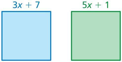 The squares are identical. What is the area of each square?

The area of each square is _________