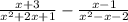 \frac{x + 3}{ x ^{2} + 2x + 1 }  -  \frac{x - 1}{x ^{2} - x  - 2}