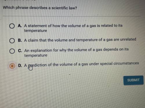 What phrase describes a scientific law?