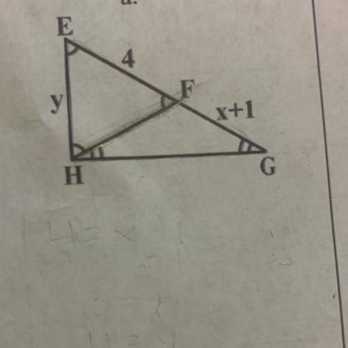Find the values of x and y in the diagrams below