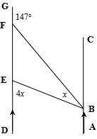 Find the value of x in each case: