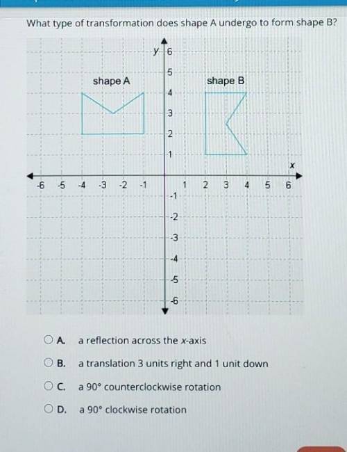 What type of transformation does shape a undergo to form shape B