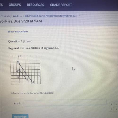 What is the scale factor of the dilation?