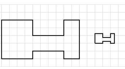 The second H-shaped polygon is a scaled copy of the first.

a. Show one pair of corresponding poin