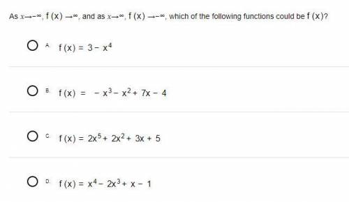 Which of the following functions could be f(x) ?
