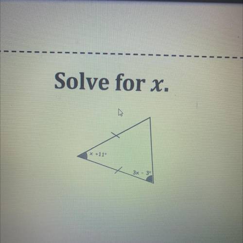 Solve for x with a triangle