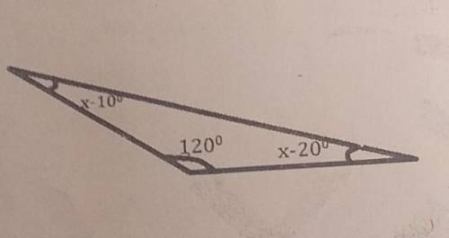 Find the size of angle x