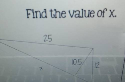 Im trying to find the value of x