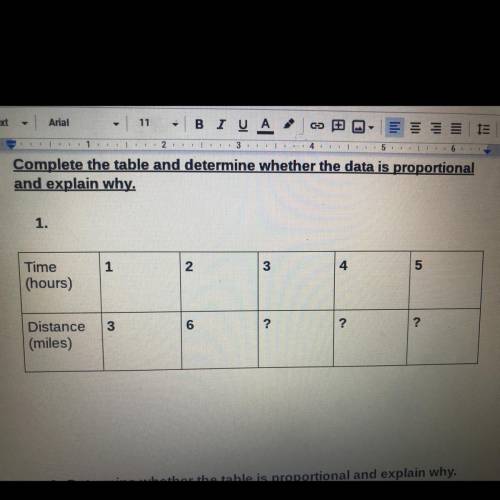 Complete the table and determine whether the data is proportional and explain why

I need help
