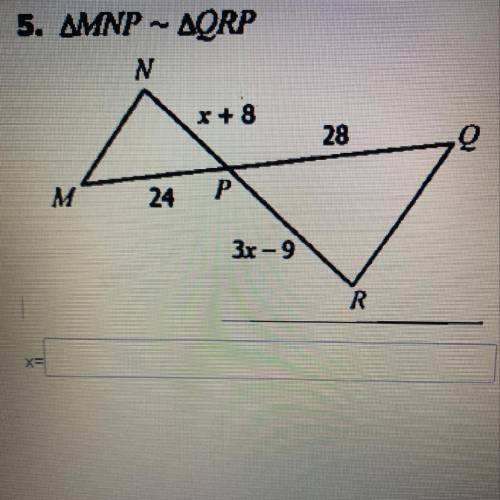 What is the answer for x