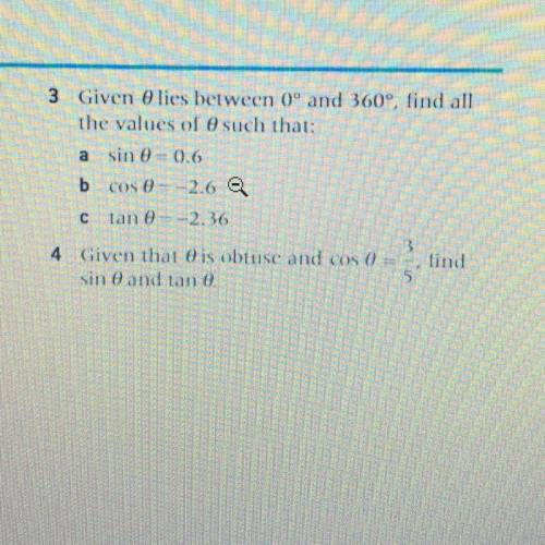 Geometry and trigonometry!! Please help 3 and 4
