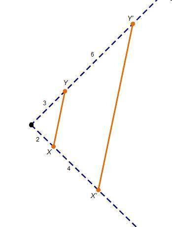 Q:What is the scale factor of this dilation? 
1. 1/2 
2. 1/3 
3. 2 
4. 3