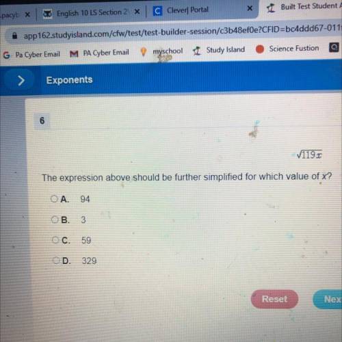 Expression above should be further simplified for which value of X?￼