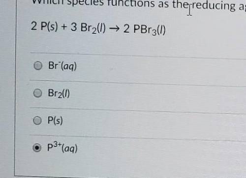 Which species functions as the reducing agent in the following reduction-oxidation reaction?