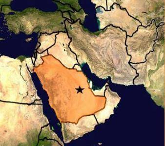 The map above shows the countries of the Middle East. The country that is highlighted is __________