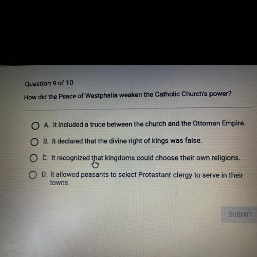 How did the Peace of Westphalia weaken the Catholic Church's power?