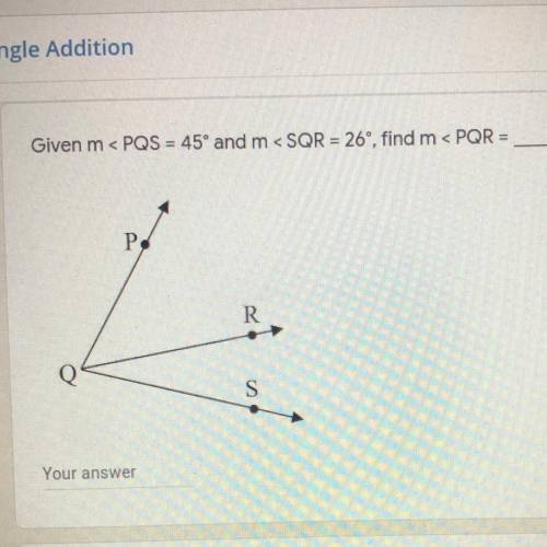 Given m < PQS = 45° and m