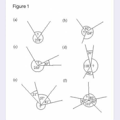 What is the missing angle measure, in degrees, for figure 1, part a? What is the missing angle meas