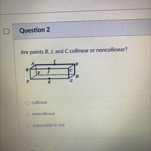 Are points B, J, and C collinear or noncollinear?