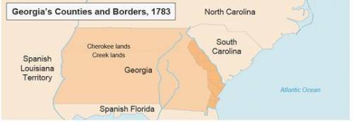 HURRY The map shows Georgia in 1783.

Which conclusion can be drawn from the map?
A : Georgia