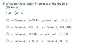What are the x- and y-intercepts of the graph of. PLEASE HELP!