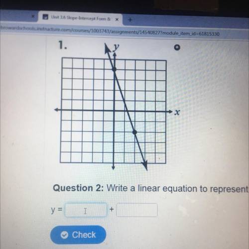 Write a linear equation to represent the line shown on the graph