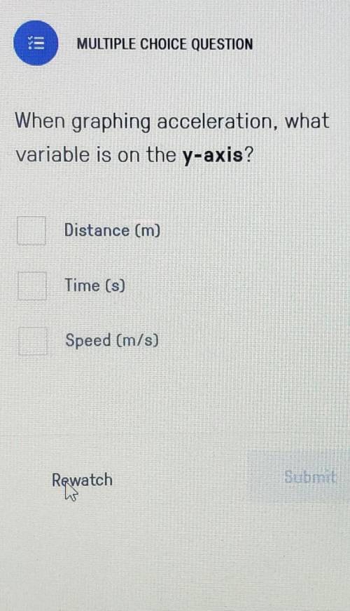 When graphing acceleration, what variable is on the y-axis