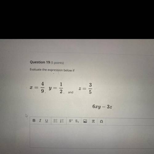 X=4/9,y=1/2, and z=3/5 6wy-3z