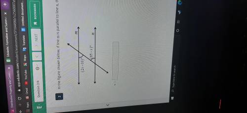 In the figure shown below, if line m is parallel to line n, then find the value of x