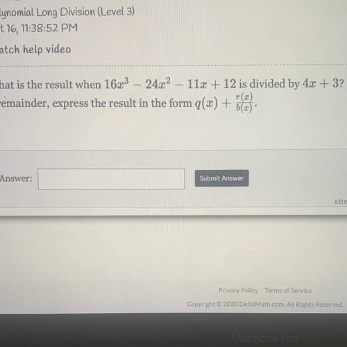 Please help me out! polynomial long division