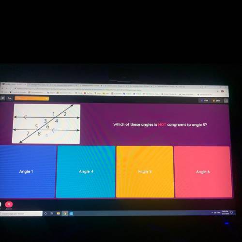 Which of these is not congruent to angle 5