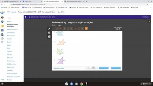 Which equation can be used to find the unknown length, b, in this triangle?