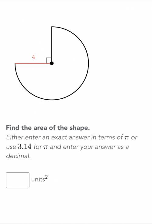 Find the area of the circle look no