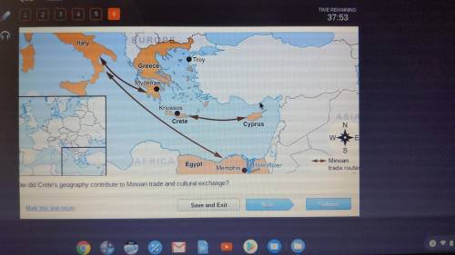 HELP ASAP!!! Giving 7 POINTS OR 14 POINTS for brainleist! The map shows Minoan trade routes.