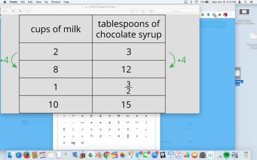 When Han makes chocolate milk, he mixes 2 cups of milk with 3 tablespoons of chocolate syrup. Here