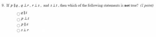 If p q, q r, r s, and s t, then which of the following statements is not true
HELP