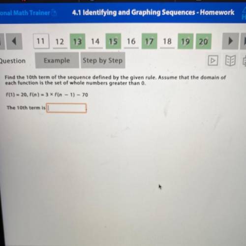 Find the 10th term of the sequence defined by the given rule. Assume that the domain of

each func