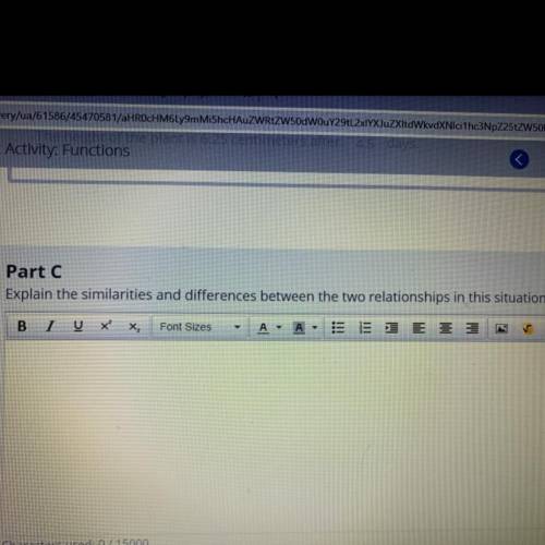 Part C

Explain the similarities and differences between the two relationships in this situation.