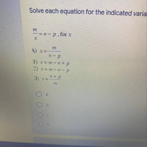 M/x =n-p, x for p ??