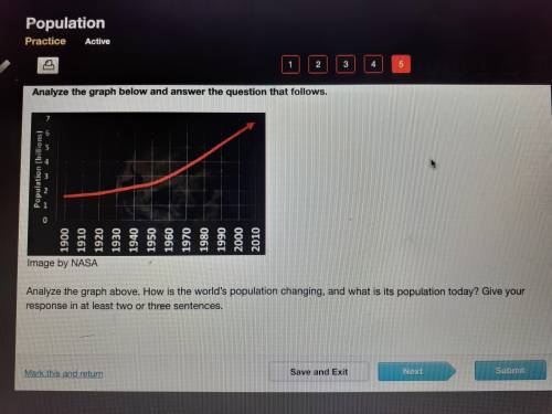Analyze the graph above. How is the world's population changing, and what is the population today?