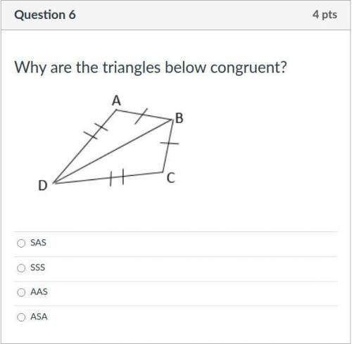 Why are the triangles below congruent?