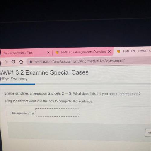 Which goes in the box

-one solution
-no solution 
-infinitely many solutions
--------------------