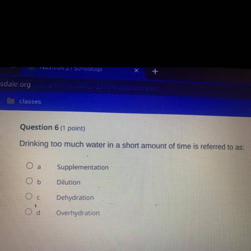 Drinking too much water in a short amount of time is referred to as?