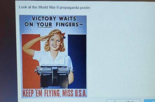 The main message of the poster is that

Women in noncombatant jobs important to winning the war.Fe